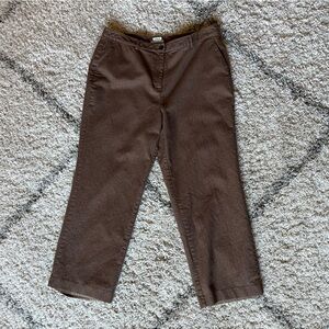 L.L. Bean Women's Herringbone Brown Trousers Size 18